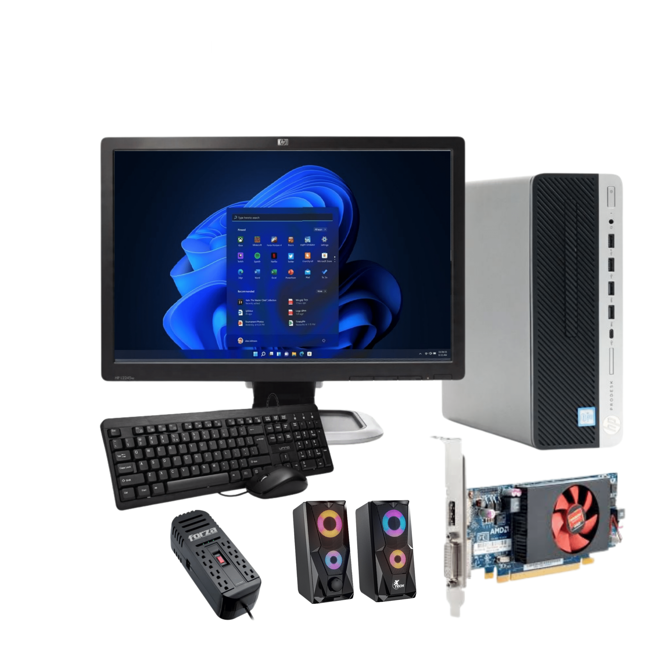 HP prodesk 800g5 Core i5 9a. + bocinas + regulador + 2GB de video